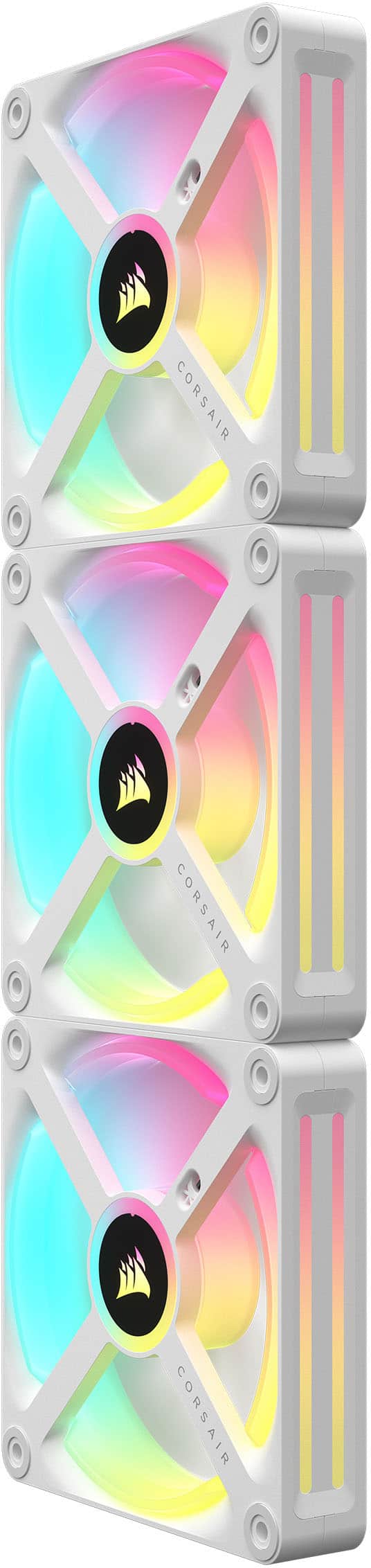 CORSAIR - iCUE LINK QX120 RGB 120mm PWM Computer Case Fan with iCUE LINK System Hub Kit (3-pack) - White