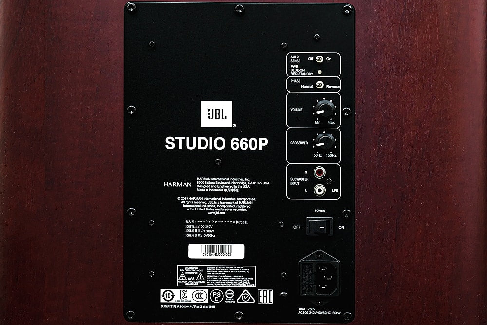 JBL - Studio 650P 10" 500W Subwoofer - Wood