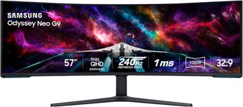 Samsung - 57" Odyssey Neo G9 Dual 4K UHD Quantum Mini-LED 240Hz 1ms HDR 1000 Curved Gaming Monitor (HDMI 2.1, DP 2.1, USB 3.0) - Black