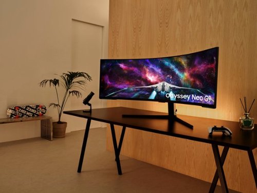 Samsung - 57" Odyssey Neo G9 Dual 4K UHD Quantum Mini-LED 240Hz 1ms HDR 1000 Curved Gaming Monitor (HDMI 2.1, DP 2.1, USB 3.0) - Black
