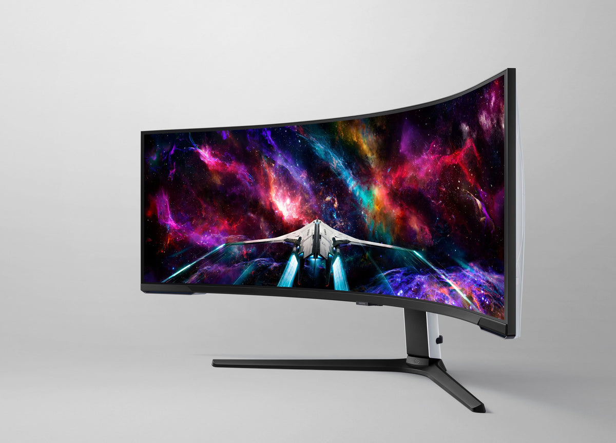Samsung - 57" Odyssey Neo G9 Dual 4K UHD Quantum Mini-LED 240Hz 1ms HDR 1000 Curved Gaming Monitor (HDMI 2.1, DP 2.1, USB 3.0) - Black