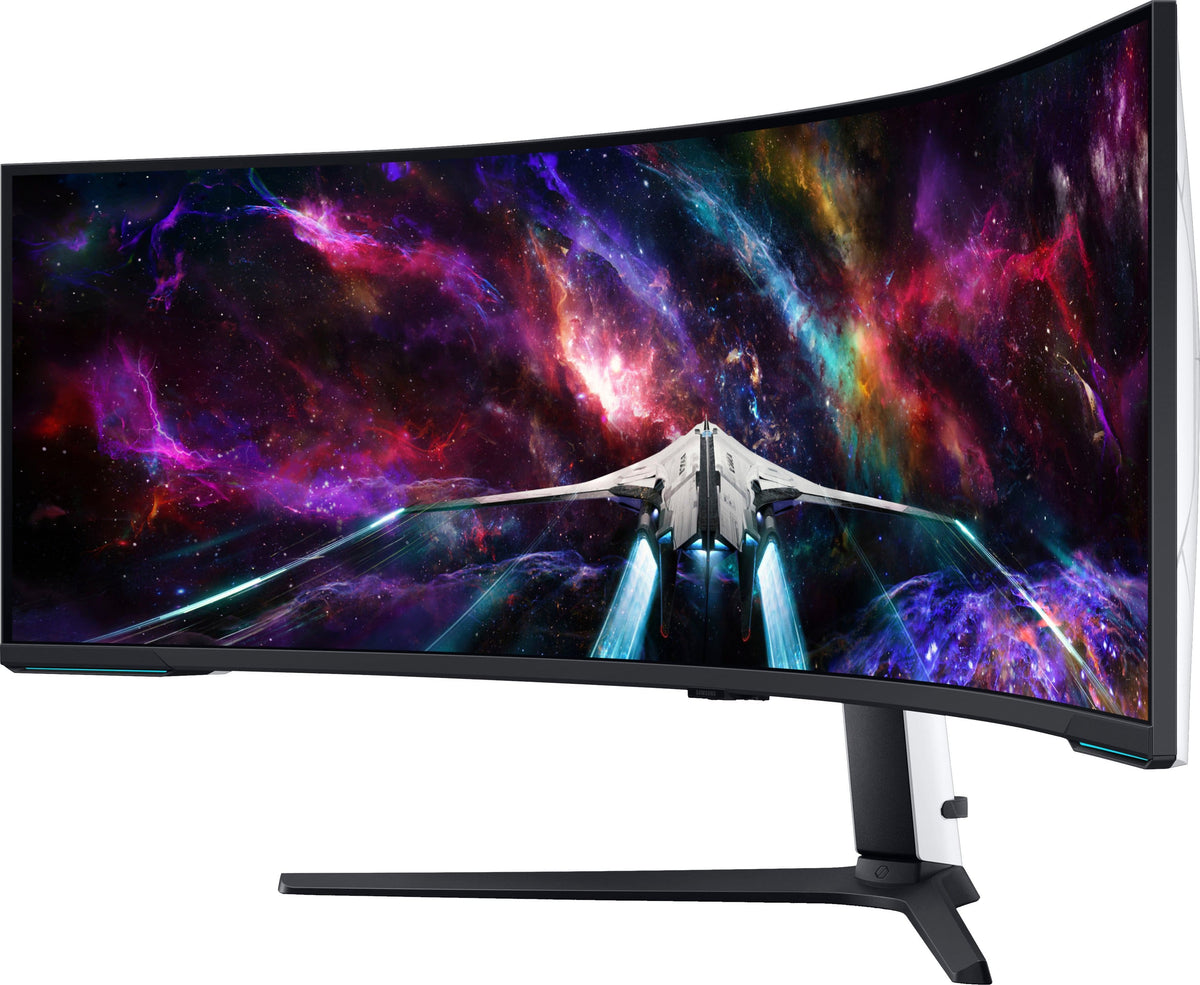 Samsung - 57" Odyssey Neo G9 Dual 4K UHD Quantum Mini-LED 240Hz 1ms HDR 1000 Curved Gaming Monitor (HDMI 2.1, DP 2.1, USB 3.0) - Black