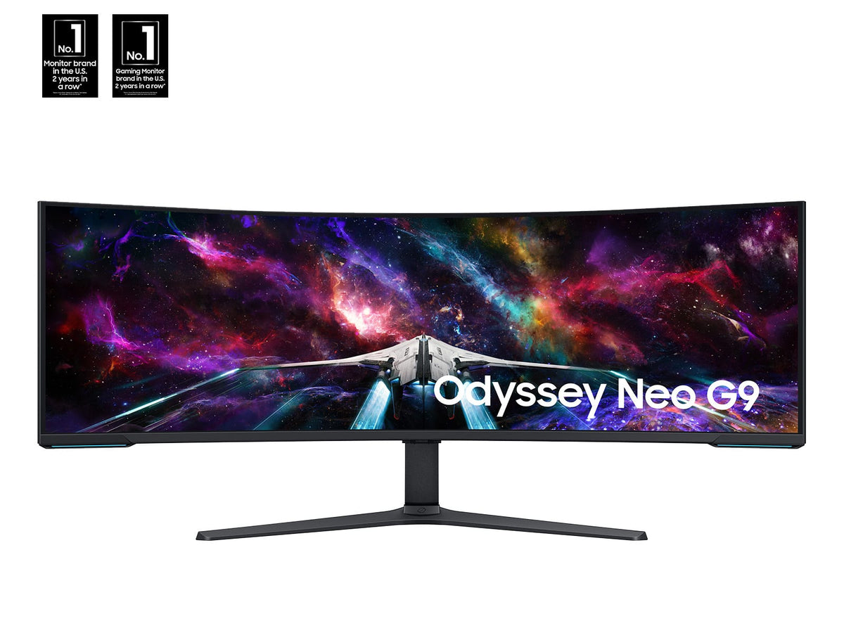 Samsung - 57" Odyssey Neo G9 Dual 4K UHD Quantum Mini-LED 240Hz 1ms HDR 1000 Curved Gaming Monitor (HDMI 2.1, DP 2.1, USB 3.0) - Black