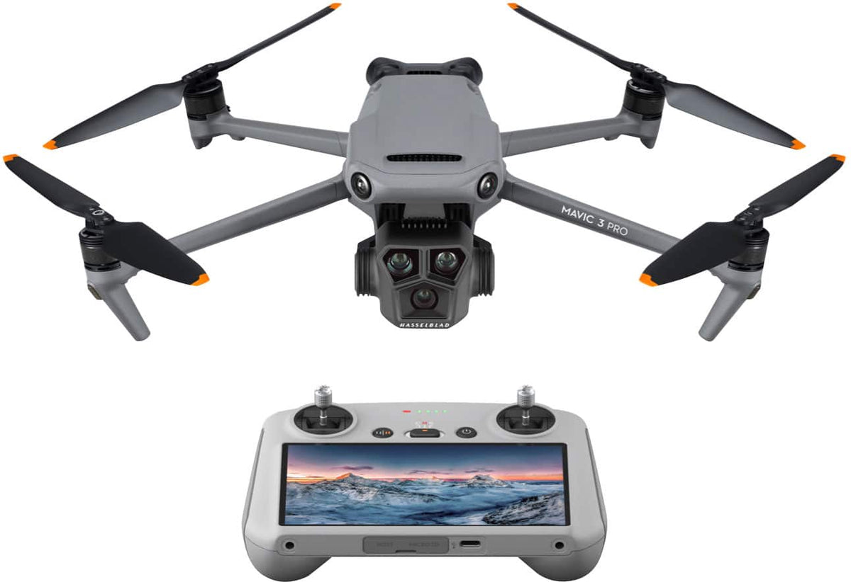 DJI - Geek Squad Certified Refurbished Mavic 3 Pro Drone and RC Remote Control with Built-in Screen - Gray