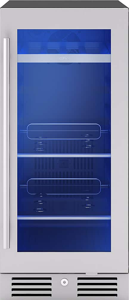 Zephyr - Presrv 15 in. 3.4 Cu. Ft. 4-Bottle and 64-Can Single Zone Beverage Cooler - Stainless Steel/Glass