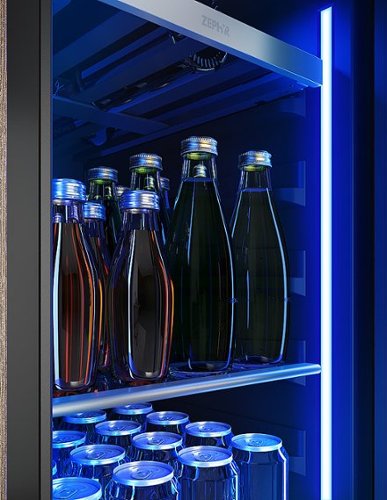 Zephyr - Presrv 15 in. 3.4 Cu. Ft. 4-Bottle and 64-Can Single Zone Beverage Cooler - Stainless Steel/Glass