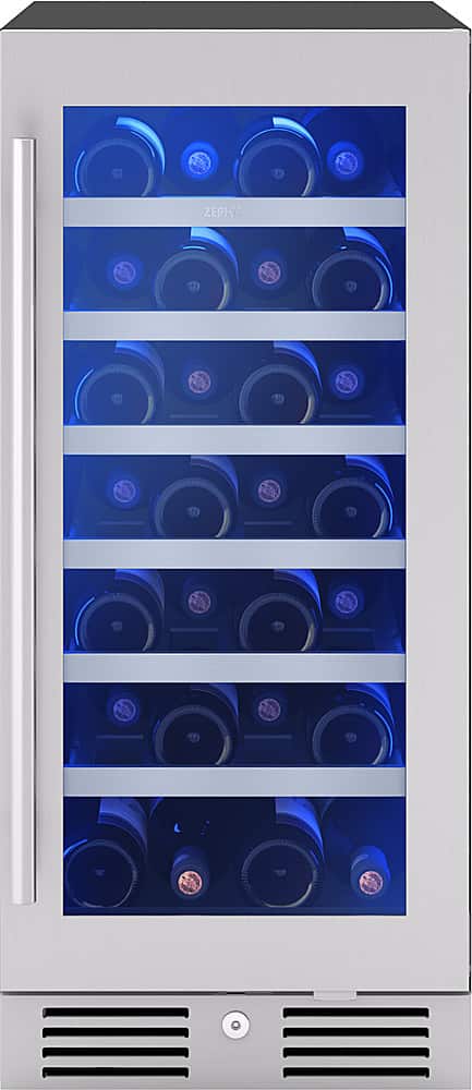Zephyr - Presrv 15 in. 3.4 Cu. Ft. 27-Bottle Wine Cooler with PreciseTemp - Stainless Steel/Glass