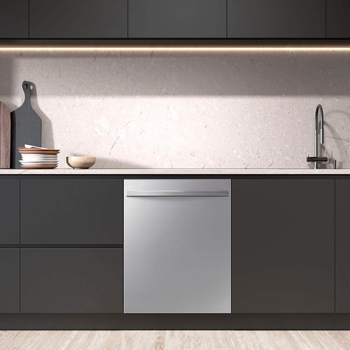Samsung - 24" AutoRelease Dry Built-In Hybrid Stainless Steel Tub Dishwasher with 3rd Rack, Fingerprint Resistant, 51 dBA - Stainless Steel