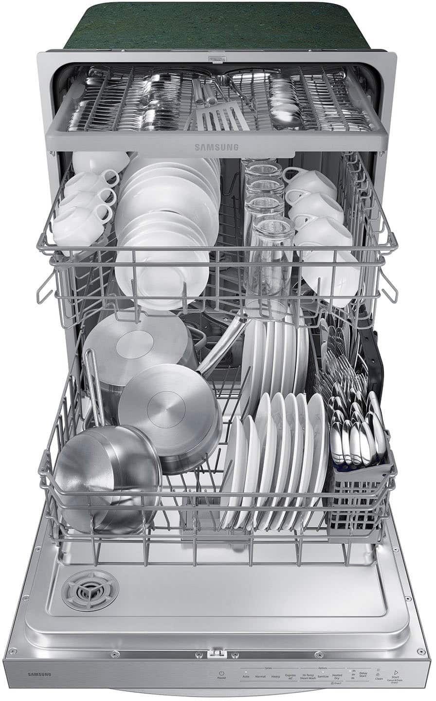 Samsung - 24" AutoRelease Dry Built-In Hybrid Stainless Steel Tub Dishwasher with 3rd Rack, Fingerprint Resistant, 51 dBA - Stainless Steel