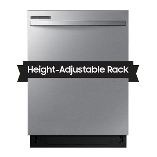 Samsung - 24” Top Control Built-In Hybrid Stainless Steel Tub Dishwasher with Height-Adjustable Rack, 53 dBA - Stainless Steel