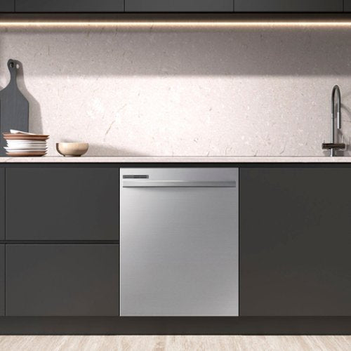 Samsung - 24” Top Control Built-In Hybrid Stainless Steel Tub Dishwasher with Height-Adjustable Rack, 53 dBA - Stainless Steel