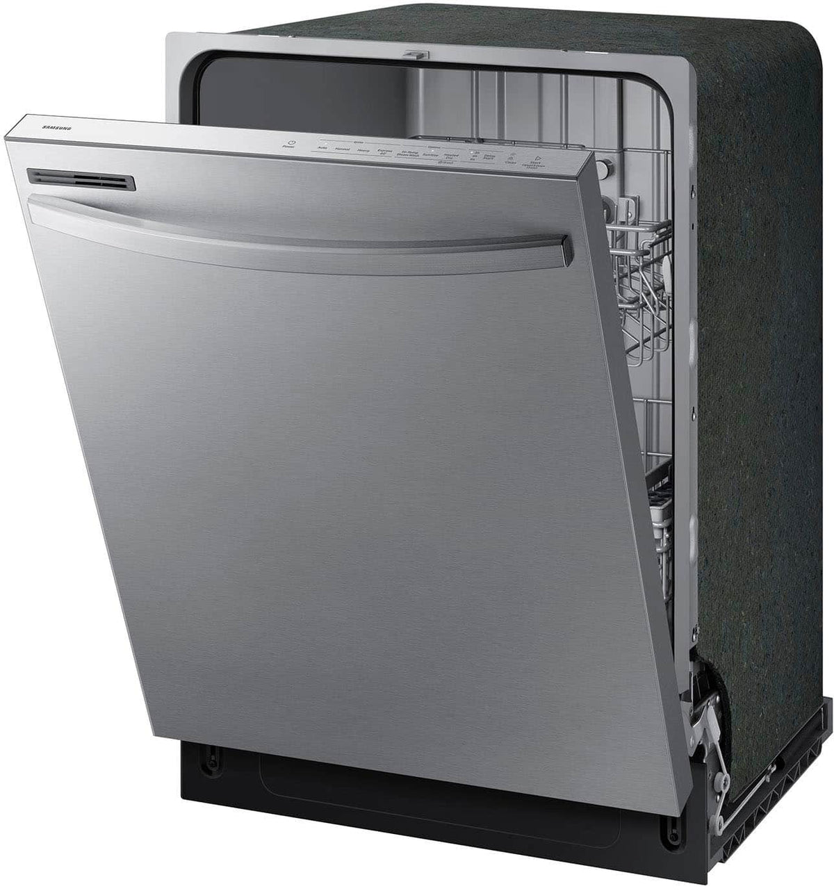 Samsung - 24” Top Control Built-In Hybrid Stainless Steel Tub Dishwasher with Height-Adjustable Rack, 53 dBA - Stainless Steel
