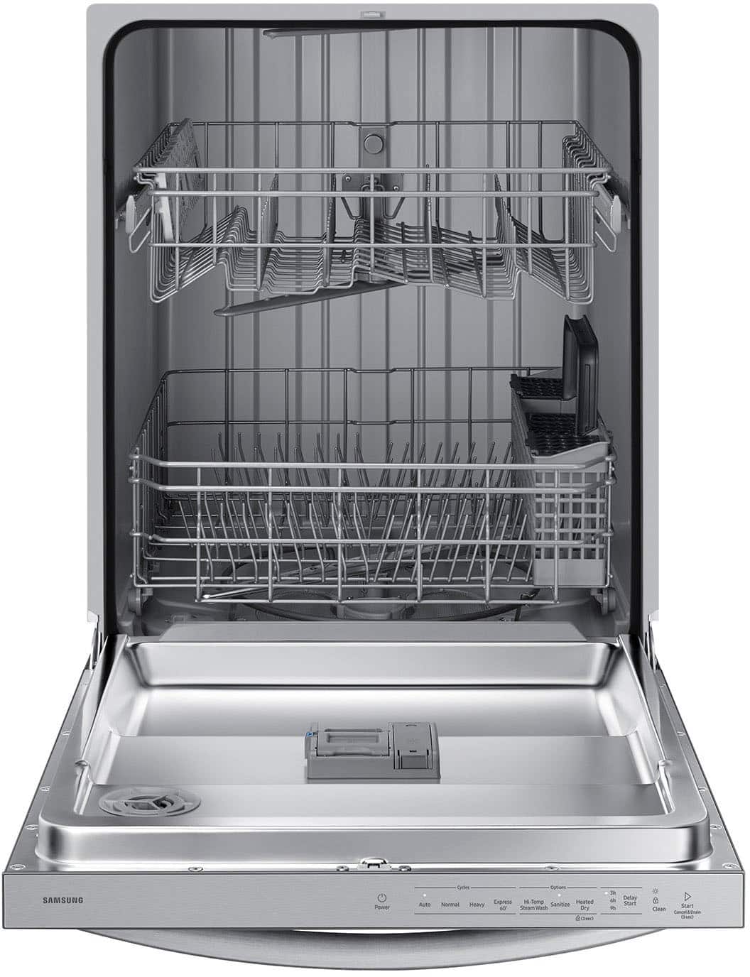 Samsung - 24” Top Control Built-In Hybrid Stainless Steel Tub Dishwasher with Height-Adjustable Rack, 53 dBA - Stainless Steel