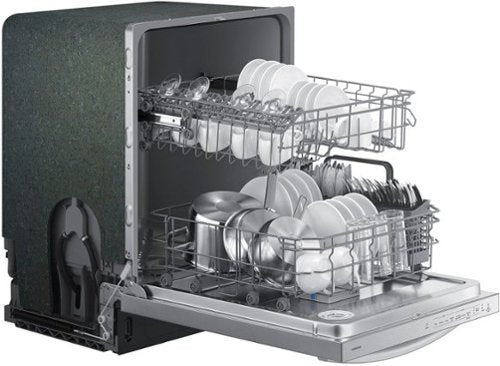 Samsung - 24” Top Control Built-In Hybrid Stainless Steel Tub Dishwasher with Height-Adjustable Rack, 53 dBA - Stainless Steel
