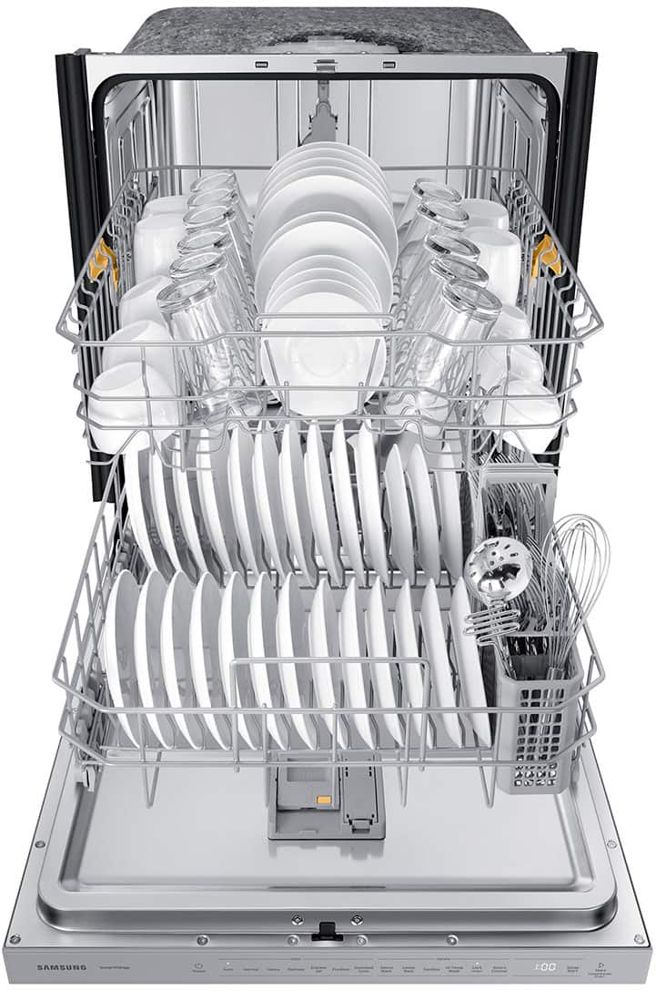 Samsung - 24" Top Control Smart Built-In Stainless Steel Tub Dishwasher with Storm Wash, 48 dBA - Stainless Steel