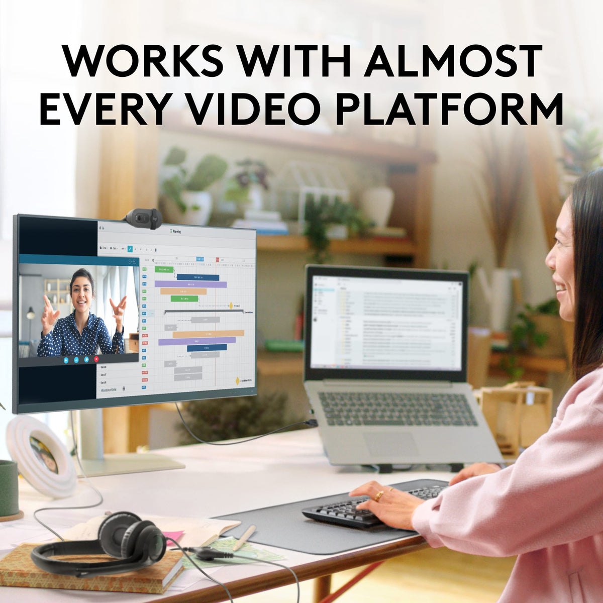 Logitech - Brio 100 1080p Full HD Webcam for Meetings and Streaming - Graphite