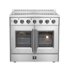 Forno Appliances - 36 in. Wide 5 Elements Galiano Alta Qualita 5.36 Cu.Ft. Freestanding Electric Range w/ French Doors and True Convection - Stainless Steel