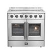 Forno Appliances - 36 in. Wide 5 Elements Galiano Alta Qualita 5.36 Cu.Ft. Freestanding Electric Range w/ French Doors and True Convection - Stainless Steel