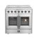 Forno Appliances - 36 in. Wide 5 Elements Galiano Alta Qualita 5.36 Cu.Ft. Freestanding Electric Range w/ French Doors and True Convection - Stainless Steel