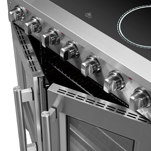 Forno Appliances - 36 in. Wide 5 Elements Galiano Alta Qualita 5.36 Cu.Ft. Freestanding Electric Range w/ French Doors and True Convection - Stainless Steel