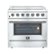 Forno Appliances - 36 in. Wide 5 Elements Galiano Alta Qualita 5.36 Cu. Ft. Freestanding Electric Range with True Convection Oven - Stainless Steel