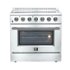 Forno Appliances - 36 in. Wide 5 Elements Galiano Alta Qualita 5.36 Cu. Ft. Freestanding Electric Range with True Convection Oven - Stainless Steel