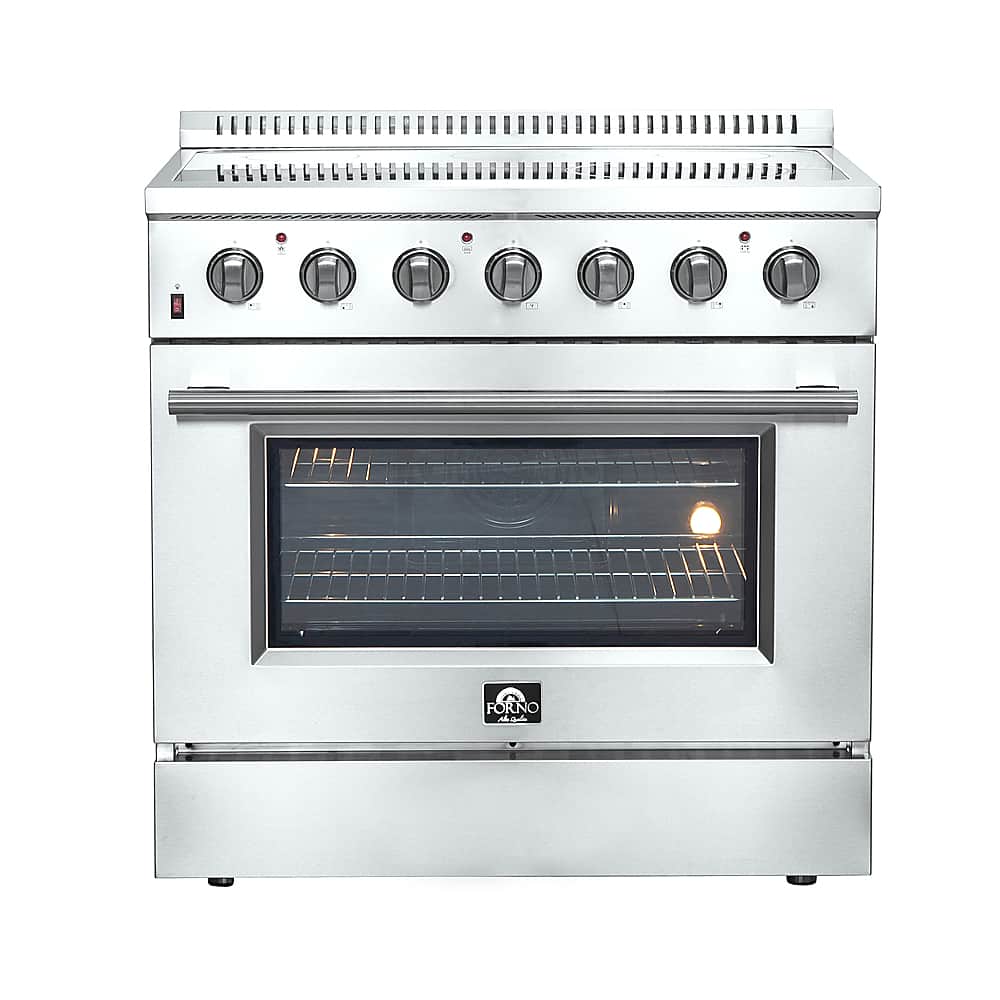 Forno Appliances - 36 in. Wide 5 Elements Galiano Alta Qualita 5.36 Cu. Ft. Freestanding Electric Range with True Convection Oven - Stainless Steel