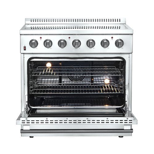 Forno Appliances - 36 in. Wide 5 Elements Galiano Alta Qualita 5.36 Cu. Ft. Freestanding Electric Range with True Convection Oven - Stainless Steel