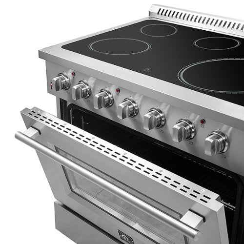 Forno Appliances - 36 in. Wide 5 Elements Galiano Alta Qualita 5.36 Cu. Ft. Freestanding Electric Range with True Convection Oven - Stainless Steel
