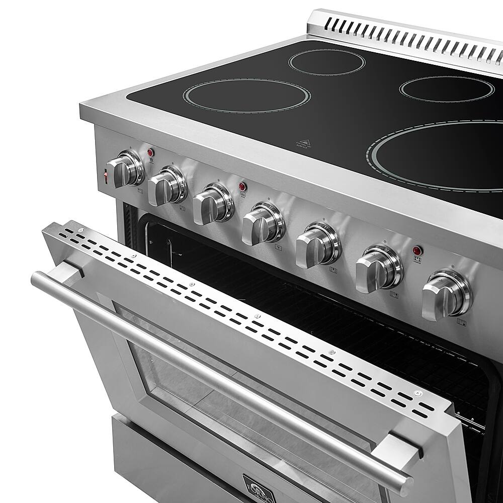 Forno Appliances - 36 in. Wide 5 Elements Galiano Alta Qualita 5.36 Cu. Ft. Freestanding Electric Range with True Convection Oven - Stainless Steel