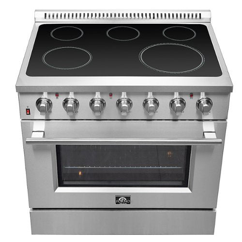 Forno Appliances - 36 in. Wide 5 Elements Galiano Alta Qualita 5.36 Cu. Ft. Freestanding Electric Range with True Convection Oven - Stainless Steel