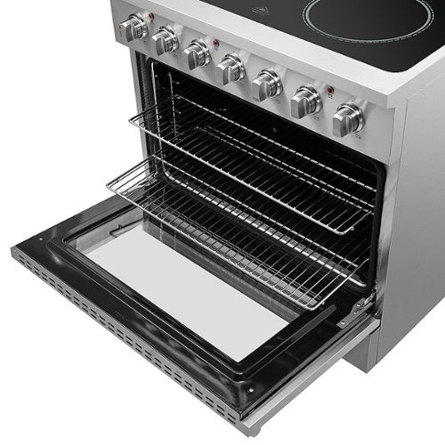 Forno Appliances - 36 in. Wide 5 Elements Galiano Alta Qualita 5.36 Cu. Ft. Freestanding Electric Range with True Convection Oven - Stainless Steel