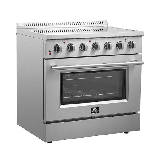 Forno Appliances - 36 in. Wide 5 Elements Galiano Alta Qualita 5.36 Cu. Ft. Freestanding Electric Range with True Convection Oven - Stainless Steel