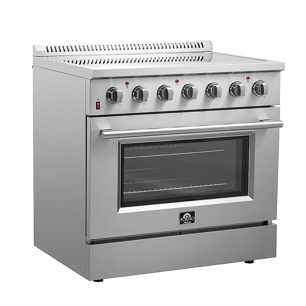 Forno Appliances - 36 in. Wide 5 Elements Galiano Alta Qualita 5.36 Cu. Ft. Freestanding Electric Range with True Convection Oven - Stainless Steel