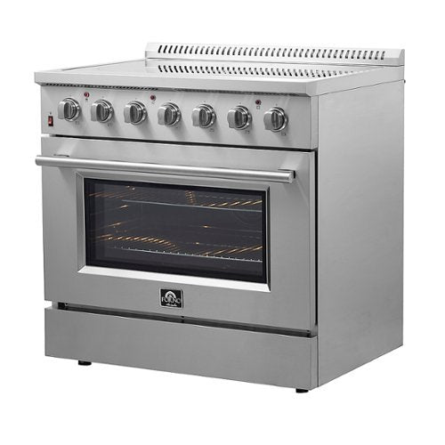 Forno Appliances - 36 in. Wide 5 Elements Galiano Alta Qualita 5.36 Cu. Ft. Freestanding Electric Range with True Convection Oven - Stainless Steel