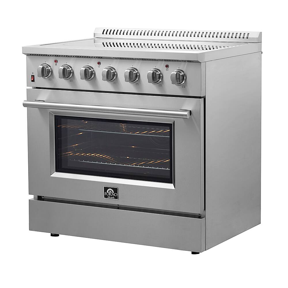 Forno Appliances - 36 in. Wide 5 Elements Galiano Alta Qualita 5.36 Cu. Ft. Freestanding Electric Range with True Convection Oven - Stainless Steel