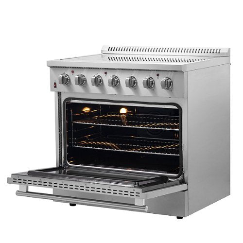 Forno Appliances - 36 in. Wide 5 Elements Galiano Alta Qualita 5.36 Cu. Ft. Freestanding Electric Range with True Convection Oven - Stainless Steel