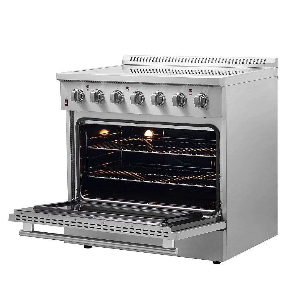 Forno Appliances - 36 in. Wide 5 Elements Galiano Alta Qualita 5.36 Cu. Ft. Freestanding Electric Range with True Convection Oven - Stainless Steel