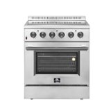 Forno Appliances - 30 in. Wide 4 Elements Galiano Alta Qualita 4.32 Cu. Ft. Freestanding Electric Range with True Convection Oven - Stainless Steel