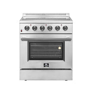 Forno Appliances - 30 in. Wide 4 Elements Galiano Alta Qualita 4.32 Cu. Ft. Freestanding Electric Range with True Convection Oven - Stainless Steel