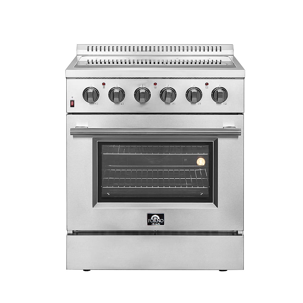 Forno Appliances - 30 in. Wide 4 Elements Galiano Alta Qualita 4.32 Cu. Ft. Freestanding Electric Range with True Convection Oven - Stainless Steel