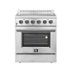Forno Appliances - 30 in. Wide 4 Elements Galiano Alta Qualita 4.32 Cu. Ft. Freestanding Electric Range with True Convection Oven - Stainless Steel
