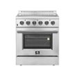 Forno Appliances - 30 in. Wide 4 Elements Galiano Alta Qualita 4.32 Cu. Ft. Freestanding Electric Range with True Convection Oven - Stainless Steel