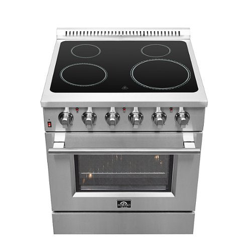 Forno Appliances - 30 in. Wide 4 Elements Galiano Alta Qualita 4.32 Cu. Ft. Freestanding Electric Range with True Convection Oven - Stainless Steel