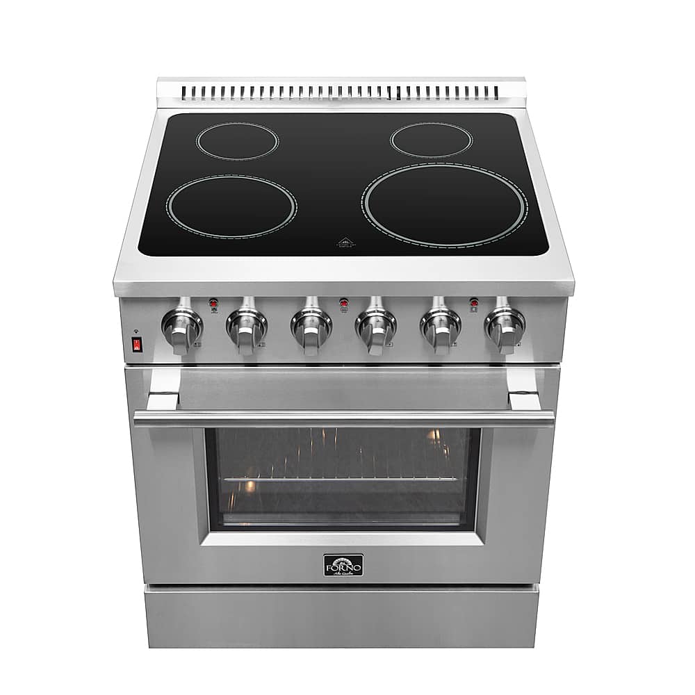 Forno Appliances - 30 in. Wide 4 Elements Galiano Alta Qualita 4.32 Cu. Ft. Freestanding Electric Range with True Convection Oven - Stainless Steel
