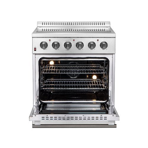 Forno Appliances - 30 in. Wide 4 Elements Galiano Alta Qualita 4.32 Cu. Ft. Freestanding Electric Range with True Convection Oven - Stainless Steel