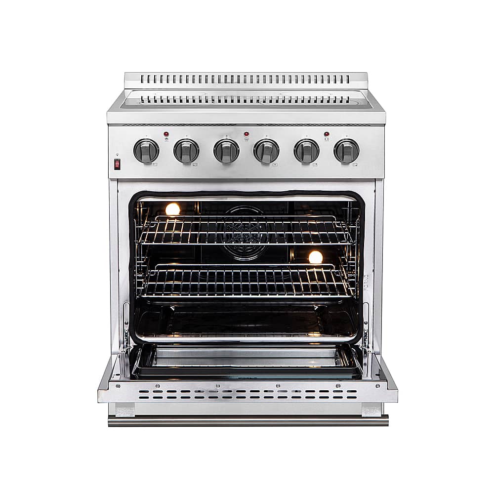 Forno Appliances - 30 in. Wide 4 Elements Galiano Alta Qualita 4.32 Cu. Ft. Freestanding Electric Range with True Convection Oven - Stainless Steel