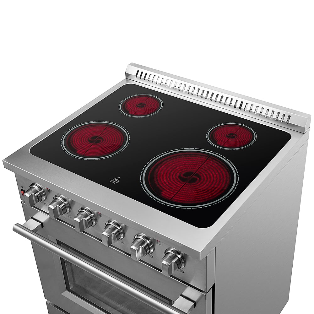 Forno Appliances - 30 in. Wide 4 Elements Galiano Alta Qualita 4.32 Cu. Ft. Freestanding Electric Range with True Convection Oven - Stainless Steel