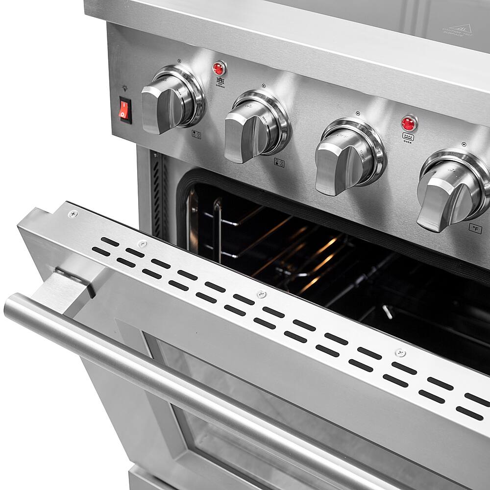Forno Appliances - 30 in. Wide 4 Elements Galiano Alta Qualita 4.32 Cu. Ft. Freestanding Electric Range with True Convection Oven - Stainless Steel