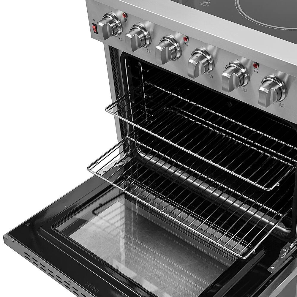 Forno Appliances - 30 in. Wide 4 Elements Galiano Alta Qualita 4.32 Cu. Ft. Freestanding Electric Range with True Convection Oven - Stainless Steel
